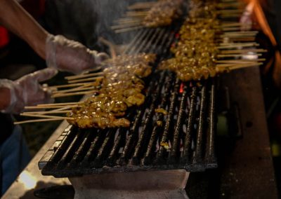 Satay kebabs on the barbie