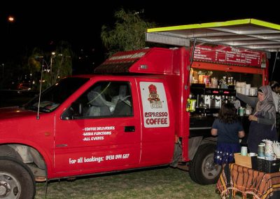A coffee van busy serving